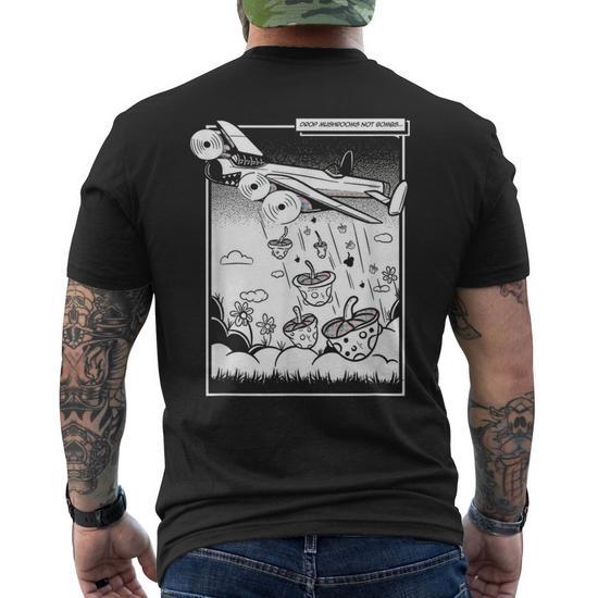 Drop Acid Not Bombs Trippy Psychedelic Men's T-shirt Back Print