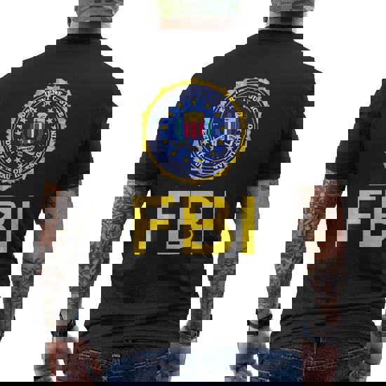 Fbi Fbi Chest Seal Logo Federal Bureau Of Investigation Chest Seal Logo Men s T shirt Back Print Seseable UK