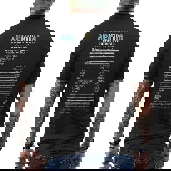 Argentina Shirt - Funny Argentinian Nutrition Facts Tshirt Argentina Shirt - Funny Argentinian Nutrition Facts Tshirt