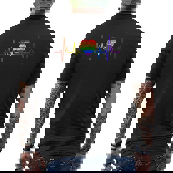 Lgbt Orgullo Arco Iris Bandera Lesbiana Transgénero Gay Camiseta Hombre Estampado Espalda