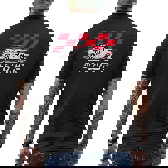 Race Car 4th Birthday T-Shirt Four Year Old Boy Party Race Car 4th Birthday T-Shirt Four Year Old Boy Party