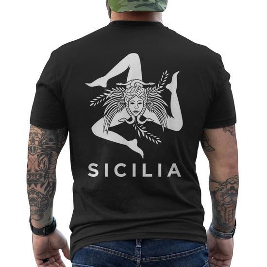 T-shirt Trapani Sicilia Italie - Noir 100% Coton - Neuf Avec étiquettes