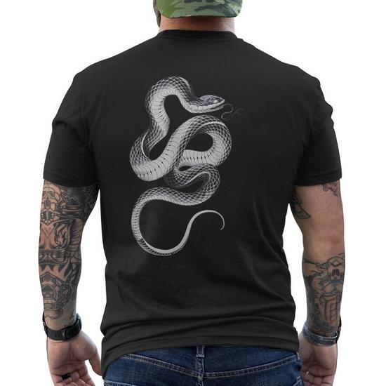 Snake Serpent Cobra Coil Blackwork Men's T-shirt Back Print