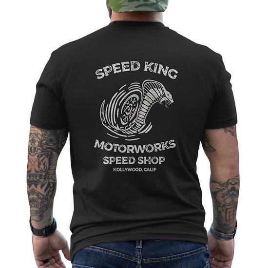 Road Runner SPEED KING シャツ Speed King Motorworks Mens Back Print T-shirt - Thegiftio