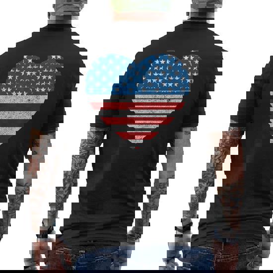 Usa Flag Heart T Shirt 4th July Red White Blue Stars Stripes Usa Flag Heart T Shirt 4th July Red White Blue Stars Stripes
