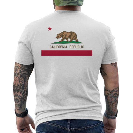 Bandera De La Republica De California Patriotic State Travel Estados Unidos Sudadera Camiseta Hombre Estampado Espalda Regaloses