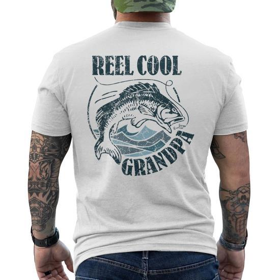 Father's Day For Fisherman Mens Fishing Dad Mens Back Print T