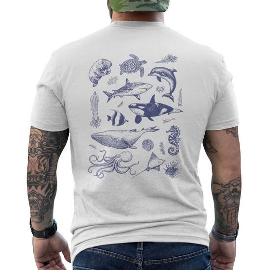 Vintage Will Fish 4 Food T-shirt homme taille grande crème des années