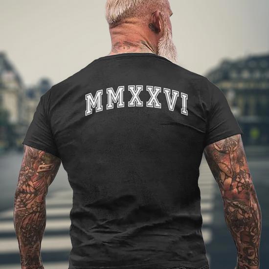 2026 Senior Class New Year 2026 Roman Numeral Men's T-shirt Back