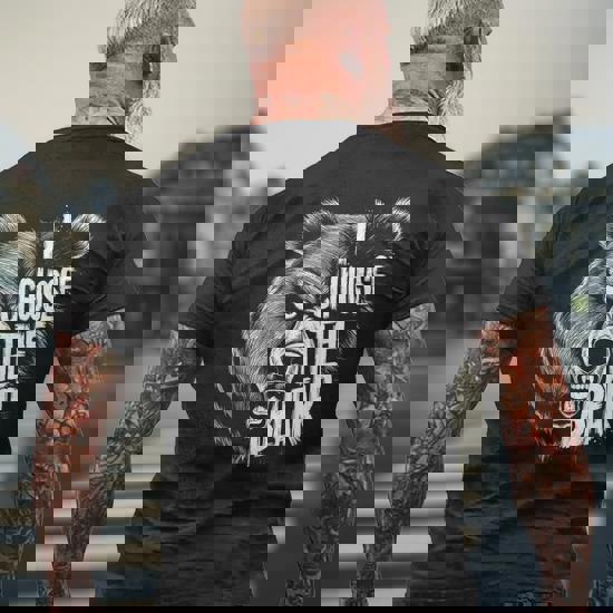 I Choose The Bear In The Woods Wild Bear Men's T-shirt Back Print