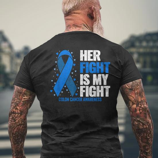 Colon Cancer Warrior Support Squad Colon Cancer Awareness Men's Back Print  T-shirt | Mazezy DE