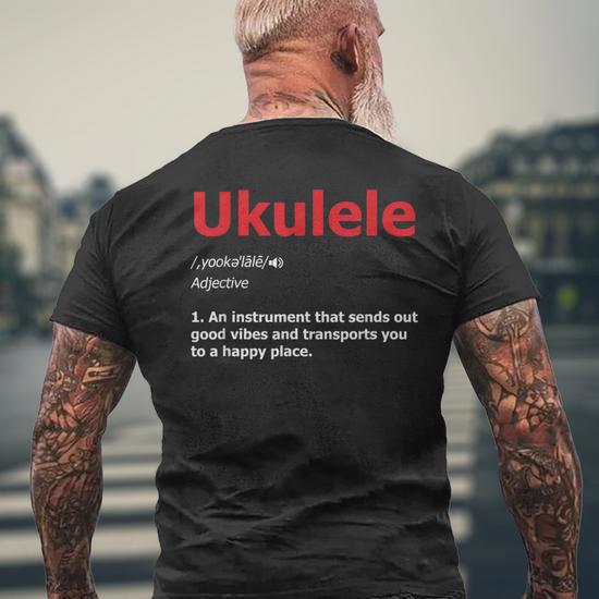 Definition Ukulele Hawaiian Guitar Musician Uke Acoustic Men's T