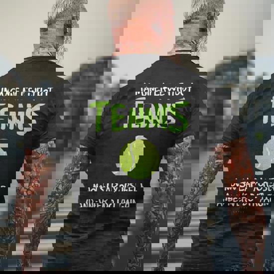 Tennis Tennis Life Player Men's T-shirt Back Print - Monsterry