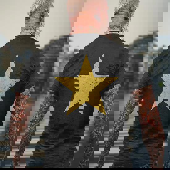 送料無料【GOLDEN 】Big Star Back Tシャツ Gold Color Big Star Graphic Men's T-shirt Back Print - Monsterry