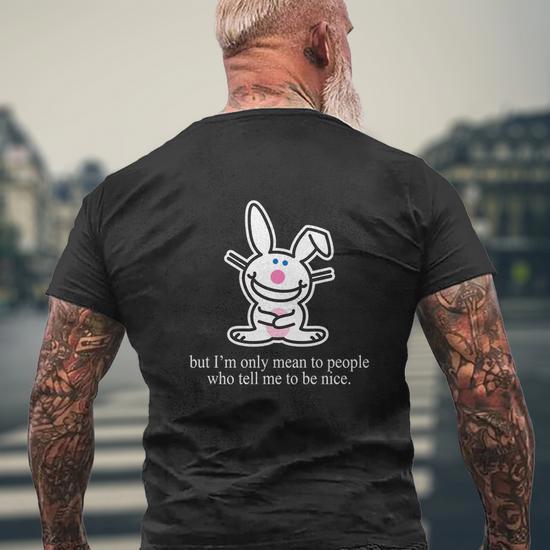 Happy Easter Bunny Graphic T-Shirt For Women - Funny Rabbit Letter Print Tee, Grey Medium