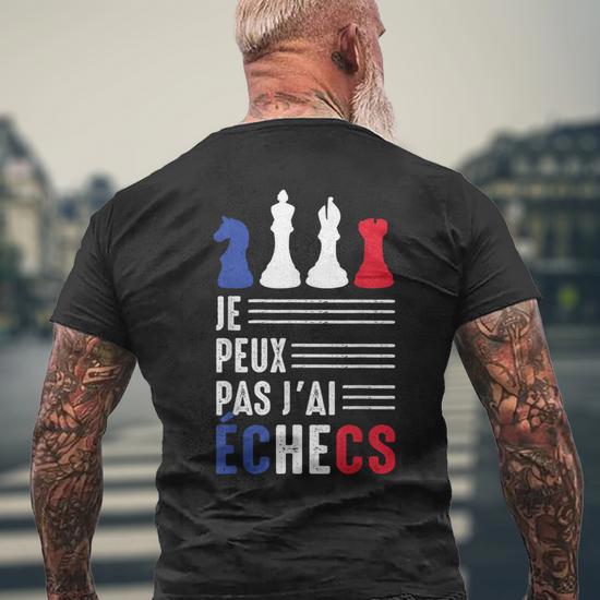 T-Shirt Humour Échecs "Dans Ma Tête Je Joue" - Coton 100%