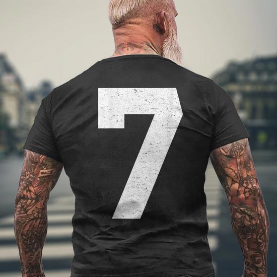 Jersey Number 7 Men's T-shirt Back Print - Monsterry
