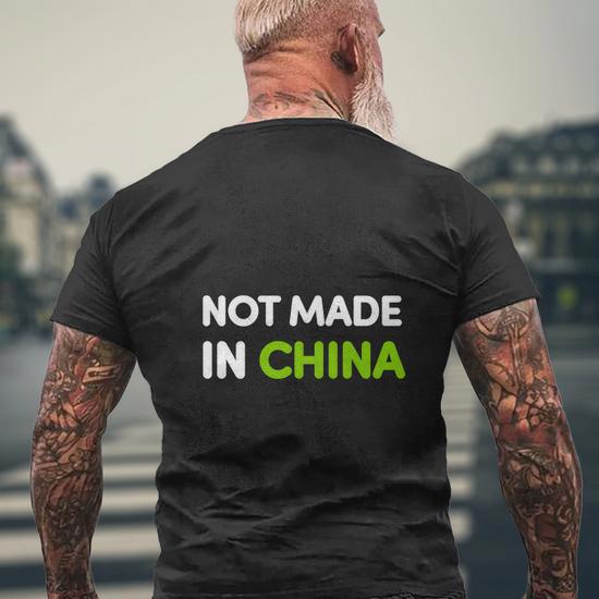 Not Made In China Mens Back Print T-shirt - Thegiftio UK