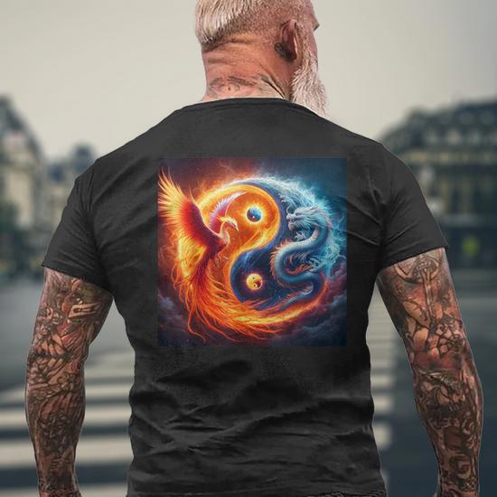 Débardeur Dragon Phoenix Yin Yang - Symbole Infini, Lotus Et Flamme - Coupe Classique, Motif Spirituel équilibre