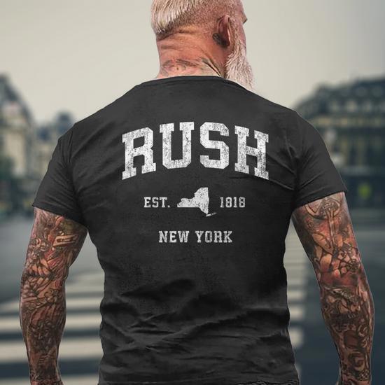 Rush T-Shirt American Tour 1977 Uomo - Grigio, 100% Cotone, Manica Corta, Girocollo
