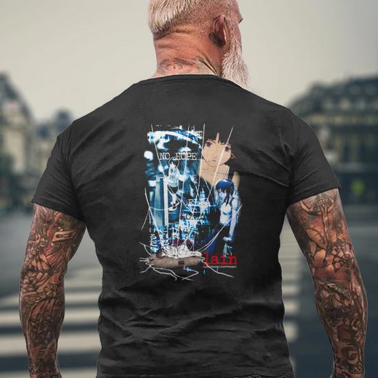 Serial Experiments Lain Mens Back Print T-shirt - Thegiftio