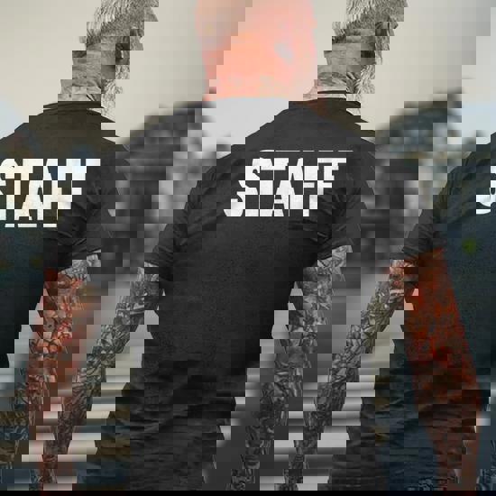 Staff Dos Imprimé Large Arrière Inscription Staff T-shirt imprimé