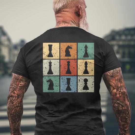 T-Shirt Retro Échecs – Design Cool Pour Passionnés De Stratégie, Cadeau Idéal Pour Joueurs Et Grands Maîtres