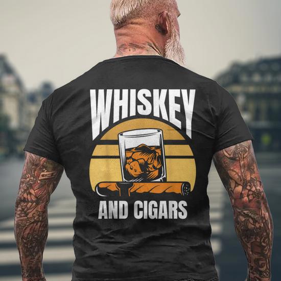 Whiskey And Cigars Whisky Lover Cigar Men's T Shirt Back Print