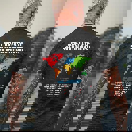 World Traveler Seven Continents 7 Continents Club White Men's T