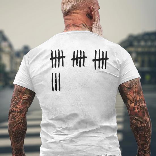 18Th Birthday Outfit 18 Years Old Tally Marks Anniversary Men s T shirt Back Print Monsterry