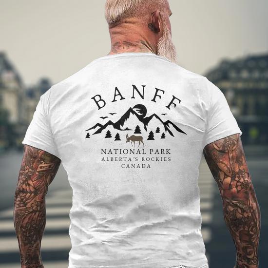 Banff National Park Canada Men's T-shirt Back Print | Mazezy CA