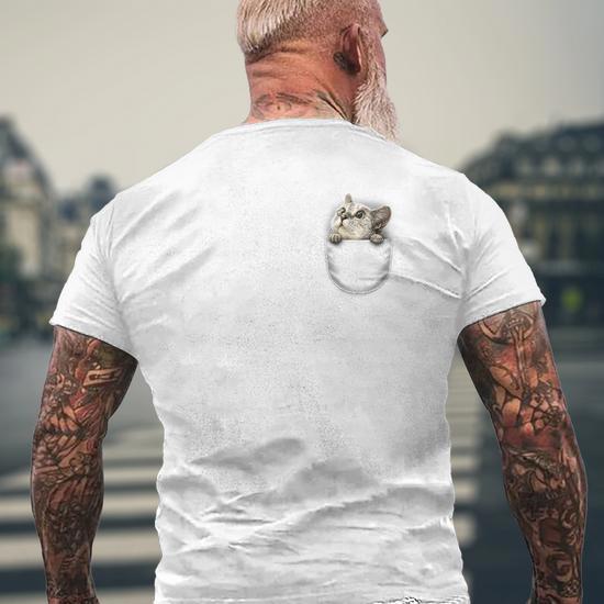 Orders tee shirt avec chat dans la poche