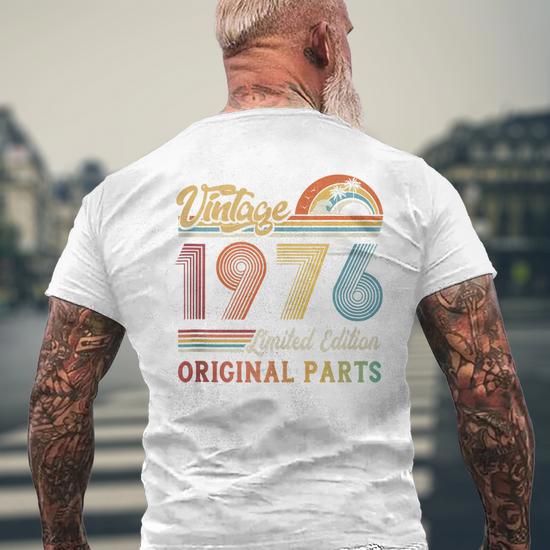 Maglietta Uomo B&S Boutique Vintage – 45 Anni Compleanno, 1976 Original Parts, Idea Regalo Divertente