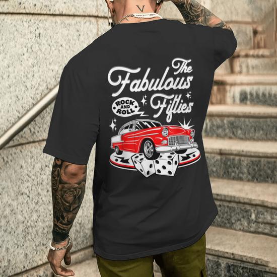 50S Rockabilly Vintage Clothes Retro Style Rock And Roll Men's T