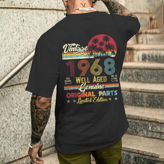 55th Birthday Shirt For Men - Vintage 1970 'Original Parts' Funny Tee, Customizable Year & Color - View #5