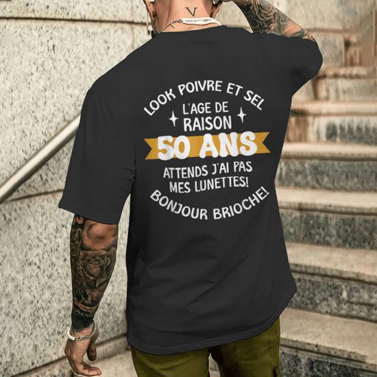 T-shirt 50e Anniversaire Brillant Dans Le Noir - Fruit Of The Loom - Neuf Sans étiquettes