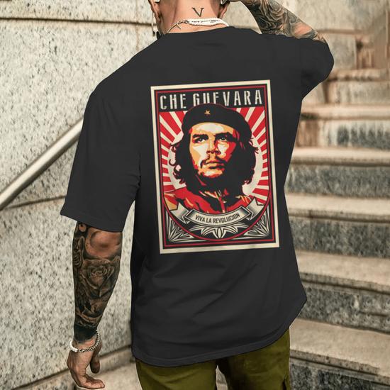 Che Guevara Viva La Revolucion Retro Vintage Style Men s T shirt Back Print Monsterry CA