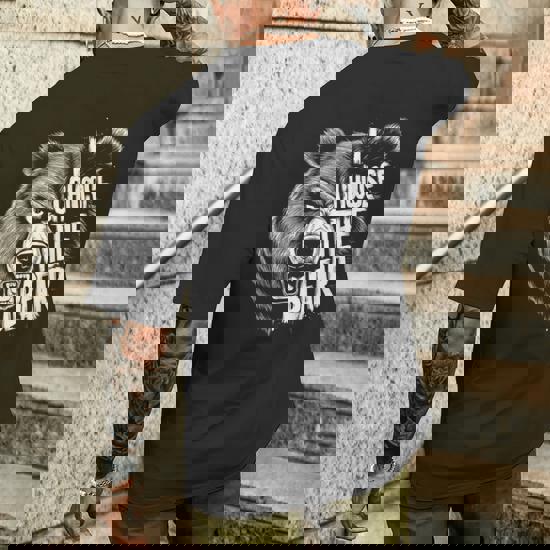 I Choose The Bear In The Woods Wild Bear Men's T-shirt Back Print