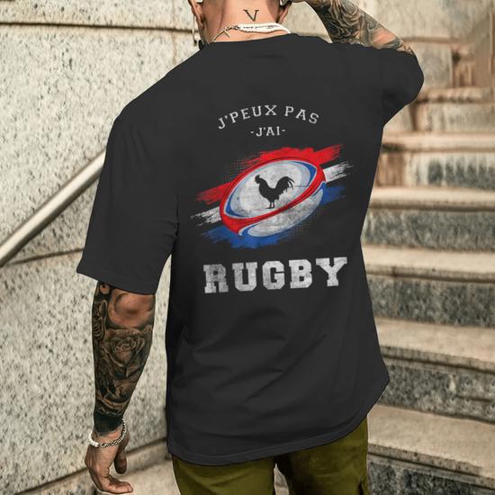 T-Shirt Je Peux Pas J'ai Rugby - Cadeau Humour Pour Joueur Ou Fan De Rugby