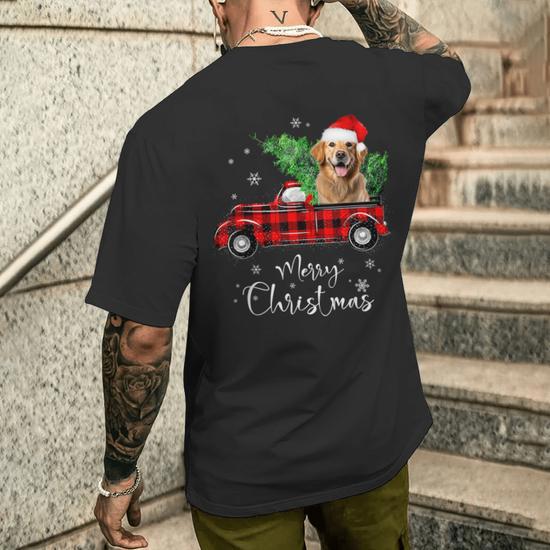 Sweat-shirt De Noël Femme – Imprimé Golden Retriever Et Père Noël – Coupe Décontractée – Coton/polyester – Taille Large