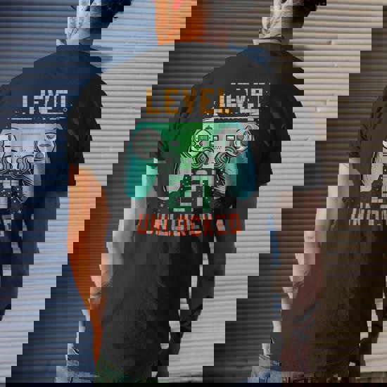 Level 21 Unlocked T-Shirt 21st Birthday Gaming Shirt Mens Level 21 Unlocked T-Shirt 21st Birthday Gaming Shirt Mens