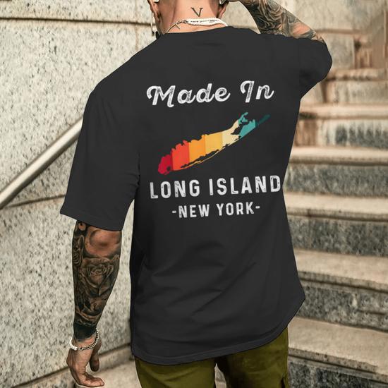 Long Island Ny Souvenir Native Long Islander Map Vintage Men's T-shirt Back Print - Monsterry CA Long Island Ny Souvenir Native Long Islander Map Vintage Men's T-shirt Back Print - Monsterry CA