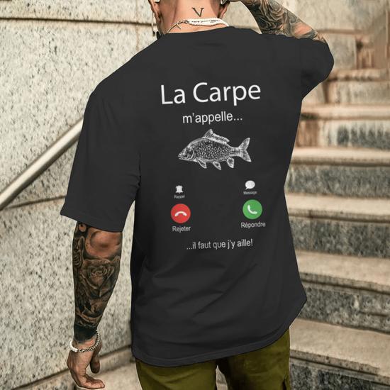 Ensemble été Homme MINNAQ - T-shirt Et Short Imprimé 3D Pêche à La Carpe