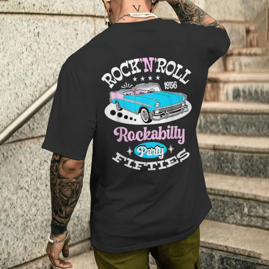 Rockabilly 50S Clothes Doo Wop Rock And Roll Vintage 1950S Men's T-shirt  Back Print - Monsterry CA