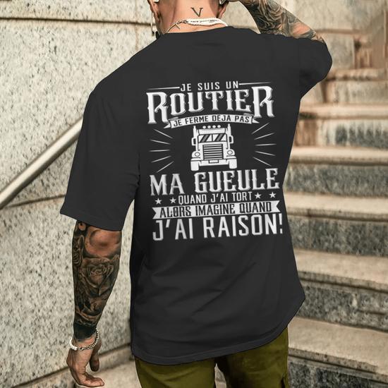 T-shirt Chauffeur Poids Lourd - Hommage Aux Routiers - Coton 100% Pour Homme - Idée Cadeau Fête Des Pères
