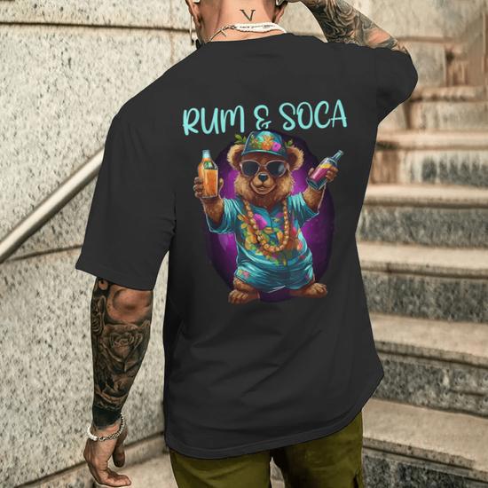 Rum And Soca Soca Fans Caribbean Carnival Party Men Men's T-shirt Back  Print - Thegiftio UK