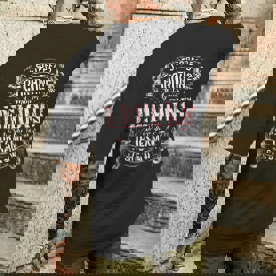 I Stopped Fighting My Demons Vintage Men's T-shirt Back