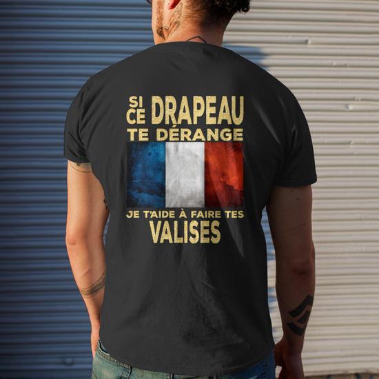 T-shirt Sport Homme Drapeau Français – Pour Fête Nationale, Style Urbain – Col V, Respirant, Manches Courtes