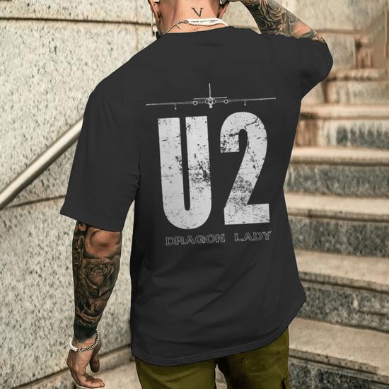 U-2 Dragon Lady Spy Plane Men's T-shirt Back Print - Seseable