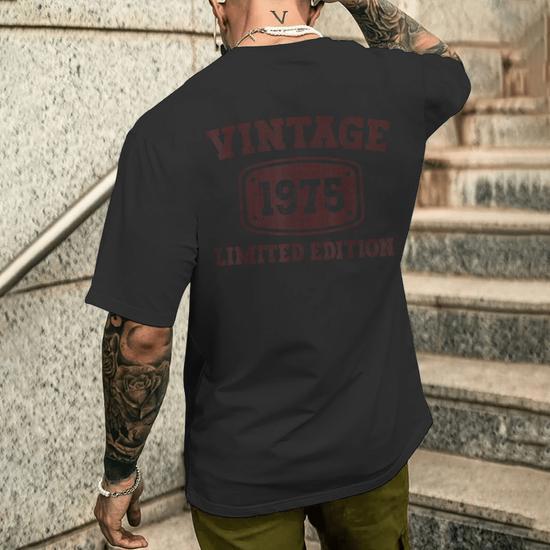 1975 Vintage Birthday Shirt For Men - Personalized Built-In Birth Year Tee - 49th Birthday Gift Idea - View #4